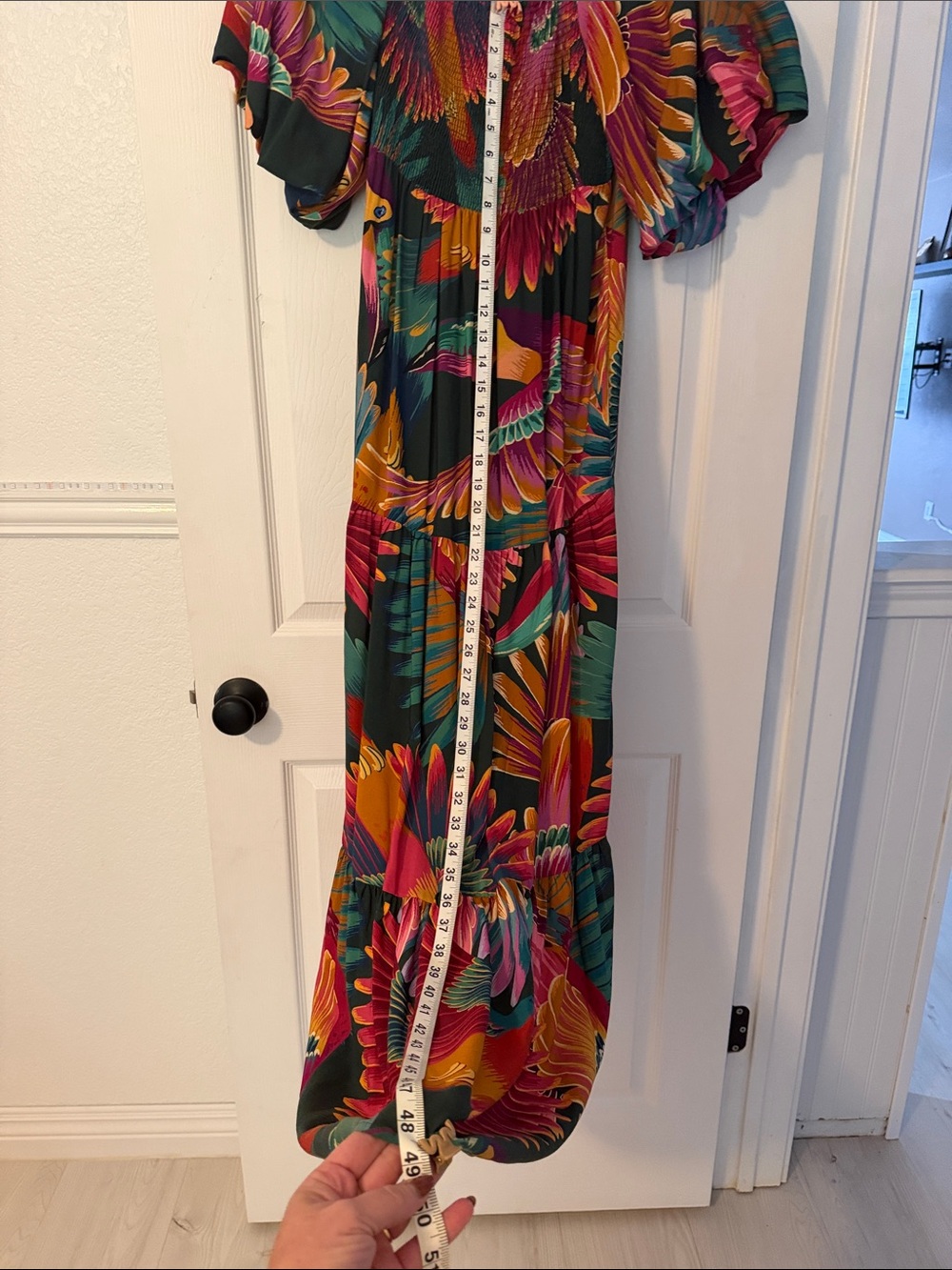 FARM Rio Multicolor Parrot-Print Maxi Dress — Green, Pink, Orange, Yellow, Blue - Picture 4 of 5